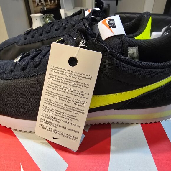 Nike Cortez Basic Black / Yellow DZ2795-003 Mens Sz 10.5 (10) Shoes Sneakers New - Picture 2 of 14